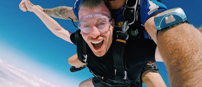 UMass Lowell student Andre DiFilippo skydives