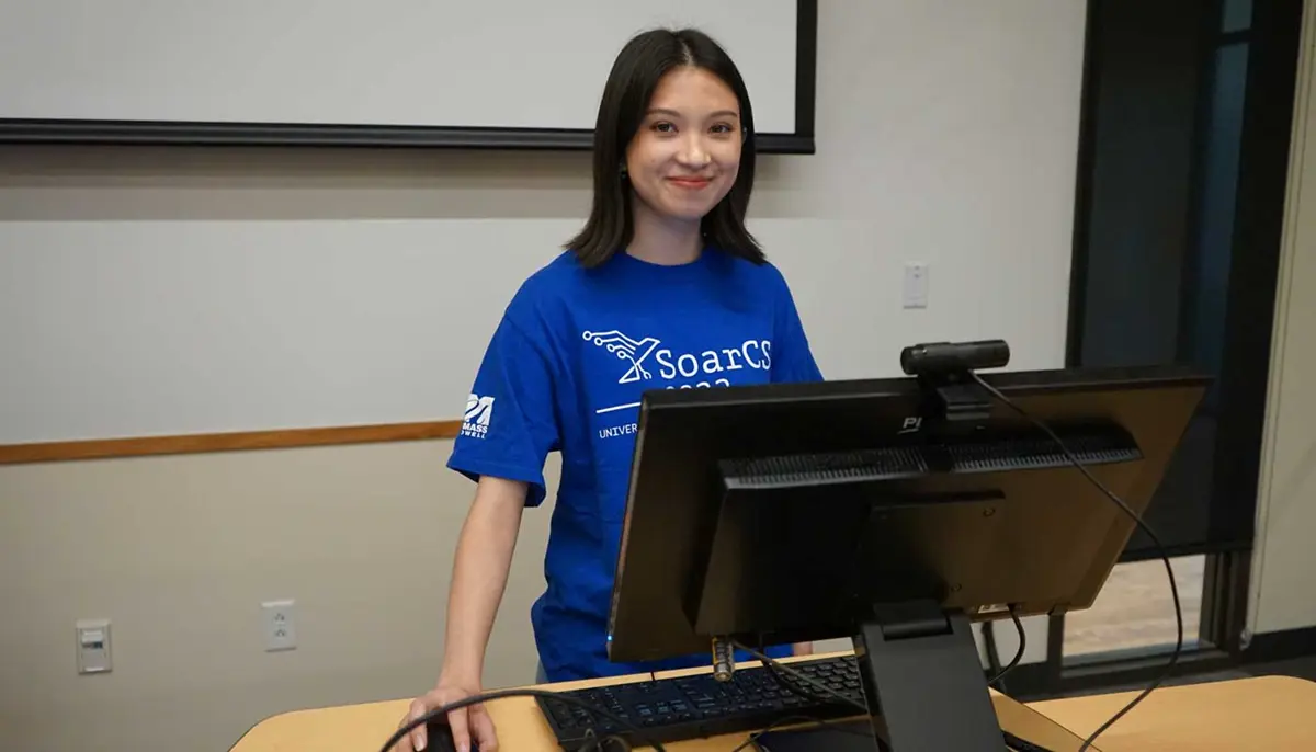 Ariana Brown works at a computer