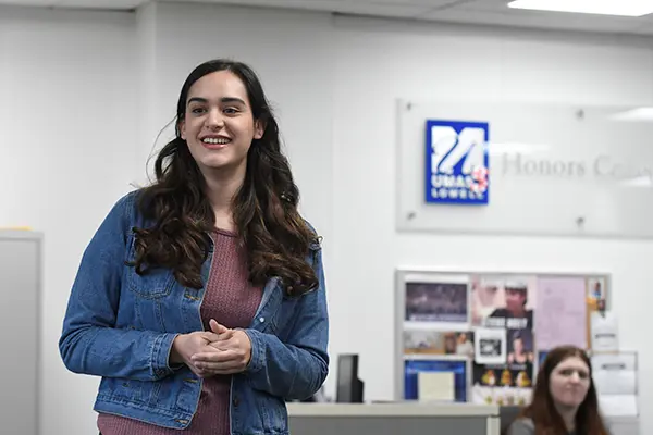 Finance major Andrea Patino Galindo speaks about transferring from Middlesex Community College to UMass Lowell as an honors student