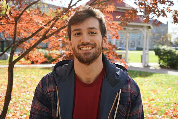 UML English major Christopher Medeiros on South Campus