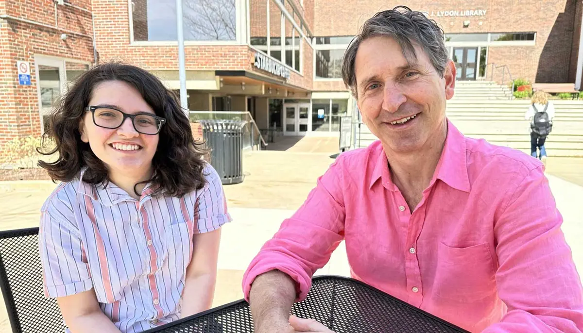 UMass Lowell student Campbell Tacey and associate professor Patrick Young.