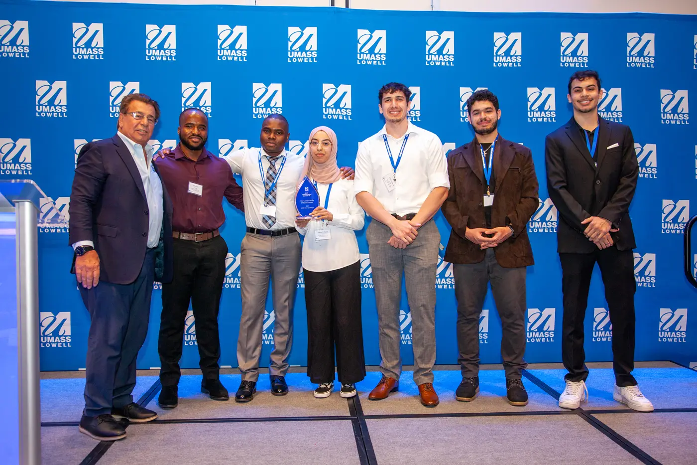 Group picture of Team Catnap holding the 2023 Rist Campus-Wide DifferenceMaker Award.