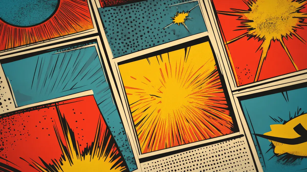 Vibrant Comic Book Explosion Patterns and Textures.