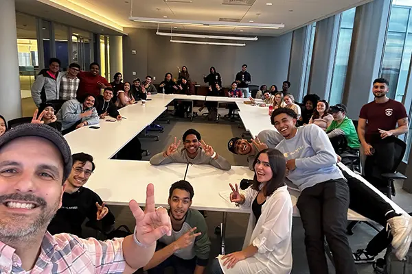 David Claudio and students in the UML chapter of the Society of Professional Hispanic Engineers