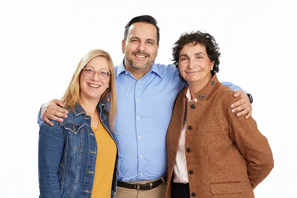 David Claudio with research partners Sally Moyce and Elizabeth Aghbashian