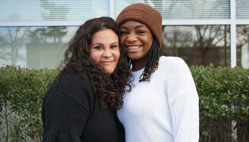 Dejonai Willis with UMass Lowell professor Stephanie Block