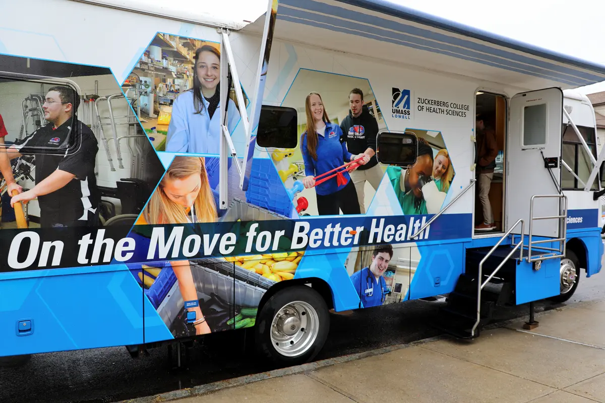 Mobile Health Unit with message on the move for better health