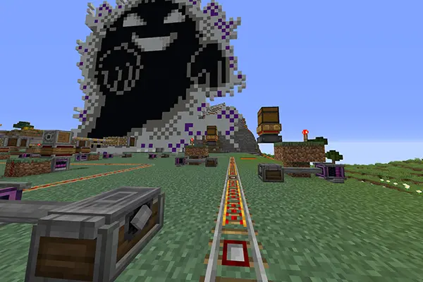 An image of falling creatures from the Minecraft musical video "Chicken Hero, Villager Hero, Cow Hero" created by Assoc. Teaching Prof. Ramon Castillo