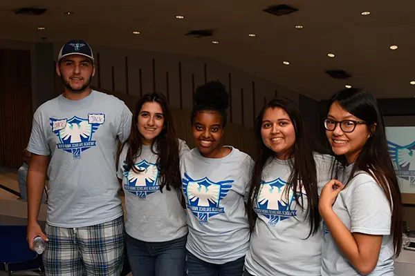 Monica Kong and other 2019-20 peer leaders in the River Hawk Scholars Academy
