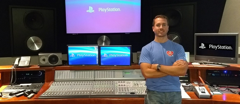 Sean Patterson in a studeio at Play Station