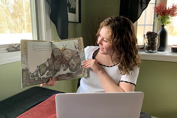 UML education major Abby O'Keefe is doing her student-teaching remotely