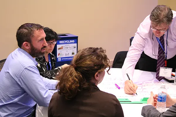 Workshop-goers brainstorm on sustainability