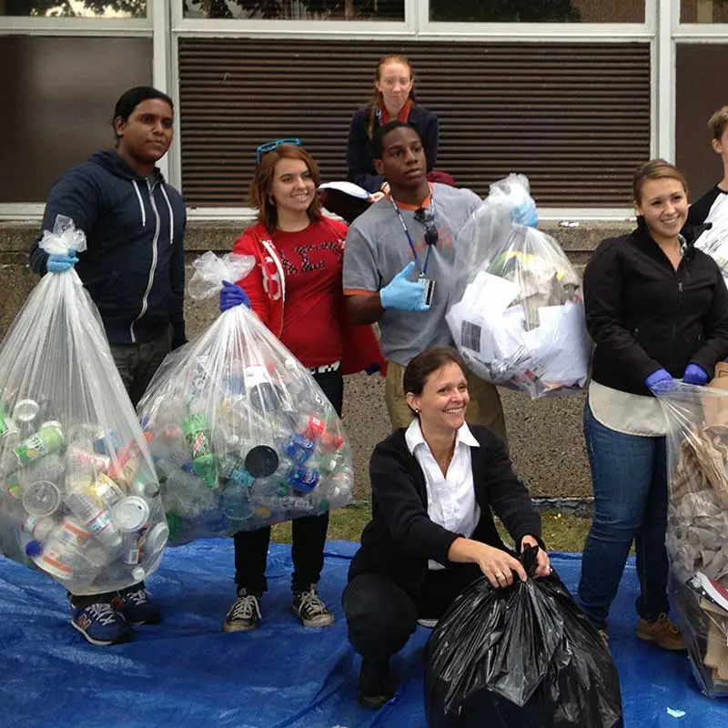 Environmental, Earth and Atmospheric Science Department’s Environmental Science Seminar conducted a recycling audit of the recycling bins in the Olney Science Center. 