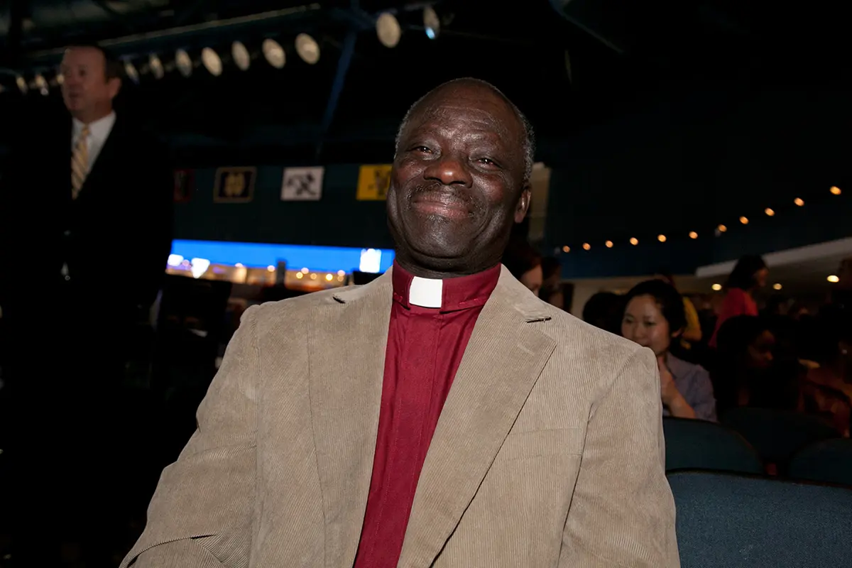 A religious leader attends the dedication of a city memorial honoring Mandela’s work and legacy.