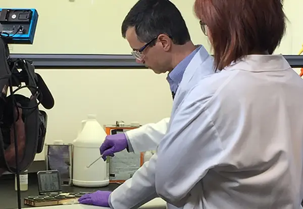 Lab technicians test new super remover