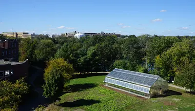 Aerial photo of Rist Greenhouse.