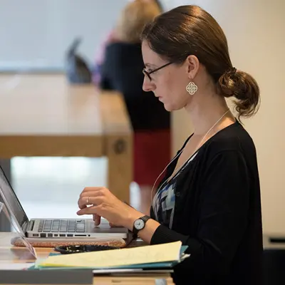 woman in front of laptop